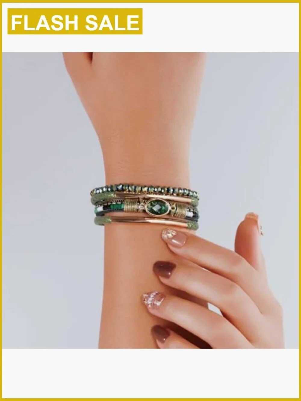 Boho Leather Wrap Bracelet Magnetic Clasp Stackable Cuff Beaded Western Jewelry